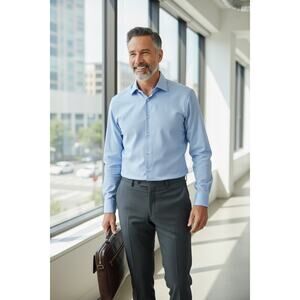 Charles Tyrwhitt Men’s Dress Shirt Blue 16 34 Large Jermyn Street